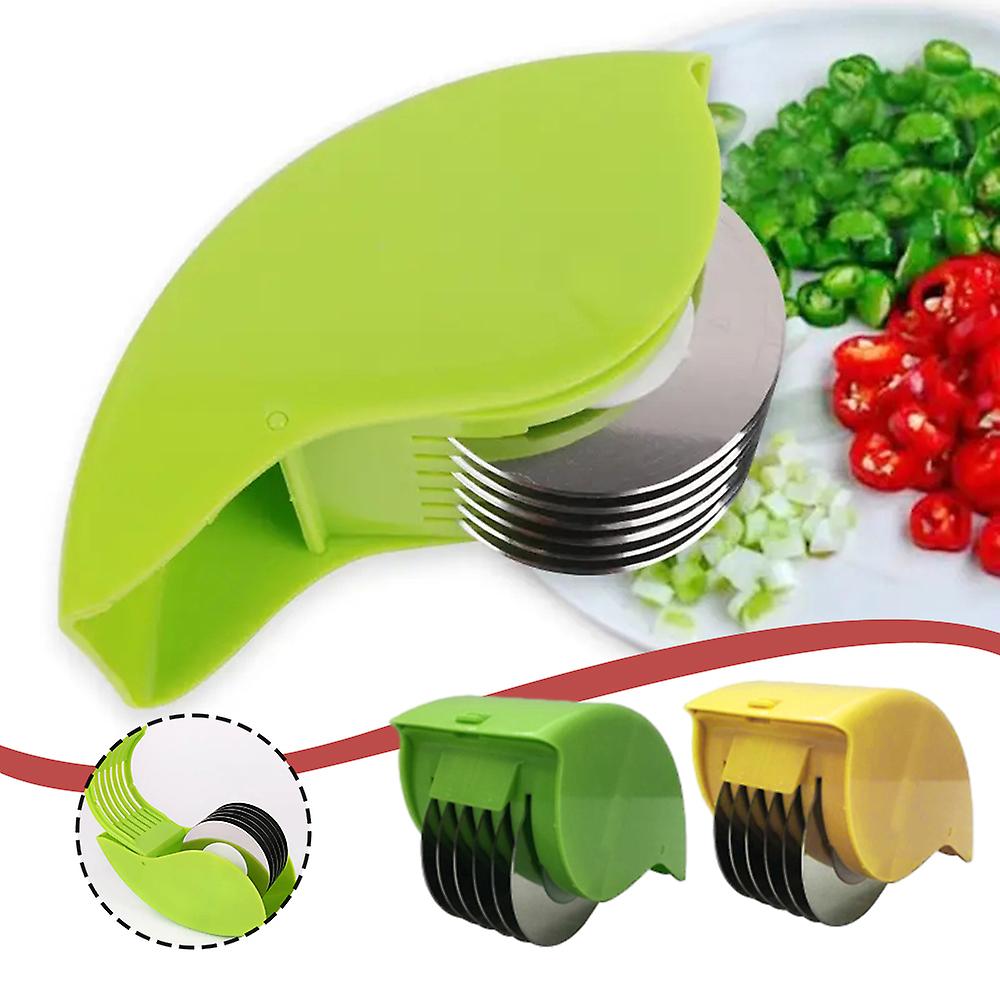 1/2pcs Stainless Steel Parsleys Chopper Easy Cleaning Veggie Rolling Cutter for Home Kitchen