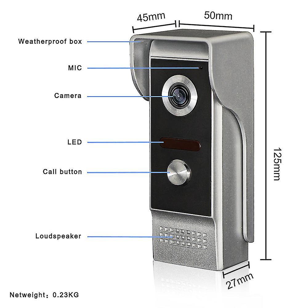 700Tvl Outdoor Infrared Camera Unit For 2v1 7&quot; Tft Lcd Video Door Phone System Visual Intercom Doorbell 800x480 Indoor Monitor