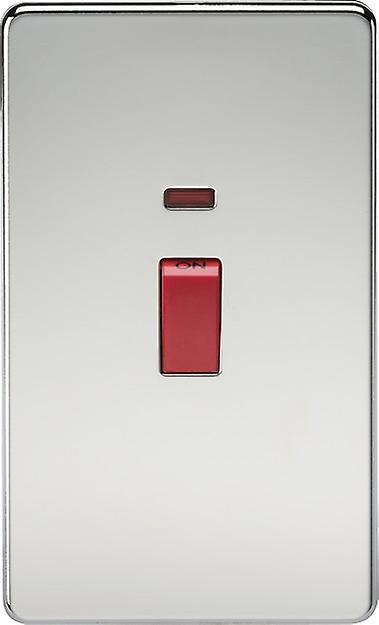 Knightsbridge Screwless 45A 2G DP Switch with Neon - Polished Chrome - SF8332NPC
