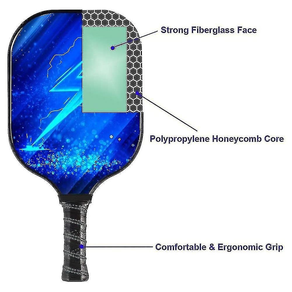 Pack Pickleball Racquets Lightweight Pickleball Racquets, Thin Pickleball Racquet Set with C