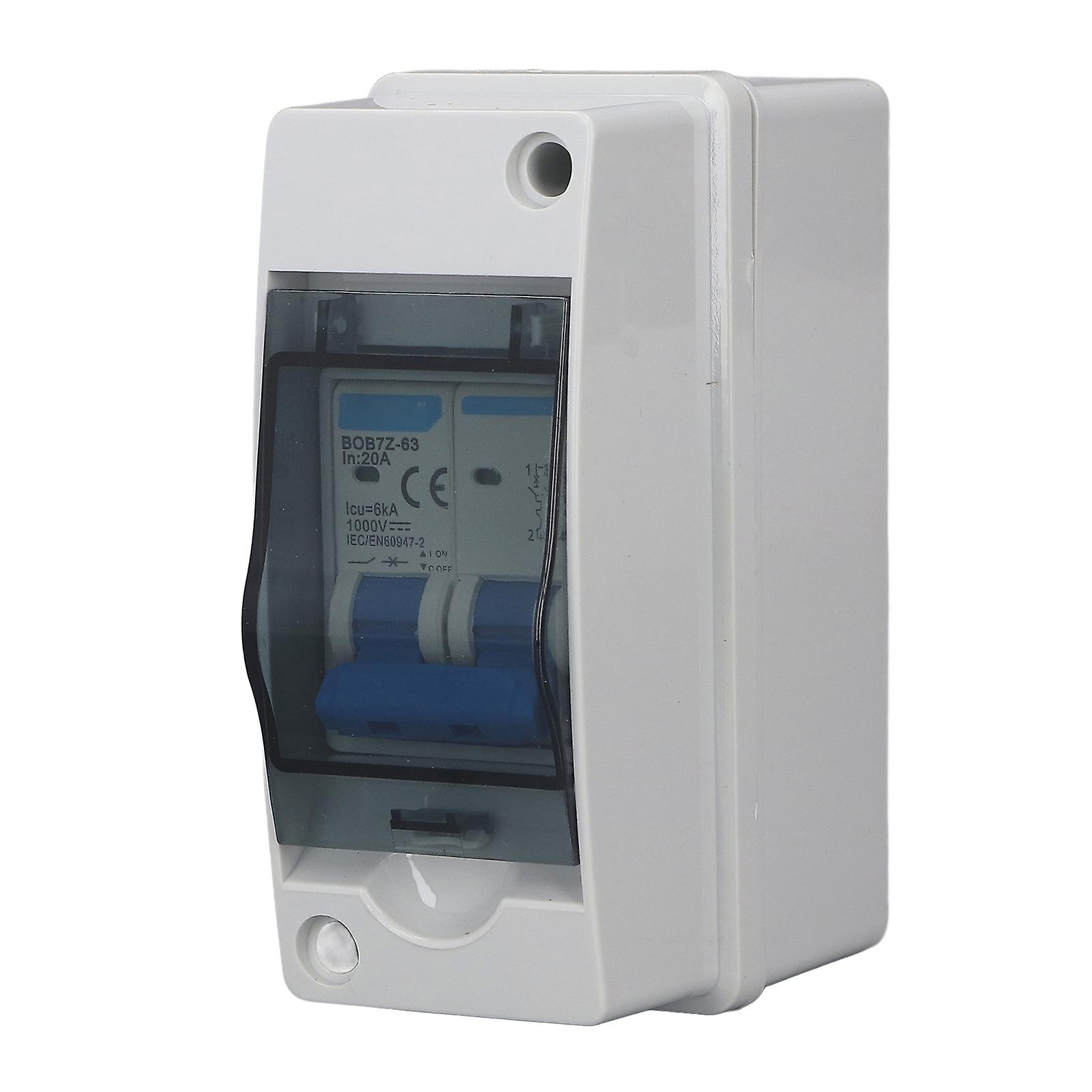 Circuit Breaker MCB PV Combiner Box Waterproof Disconnect Switch 1000V DC 20A with Distribution Box