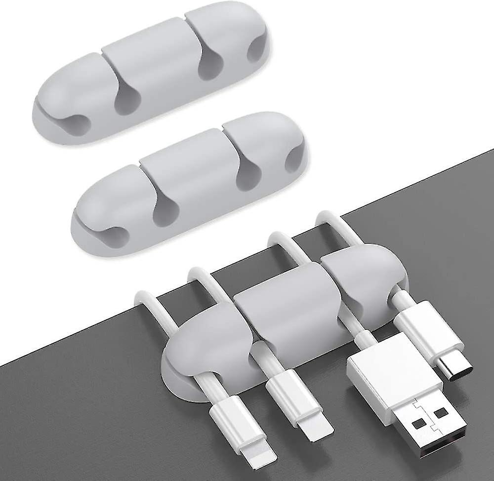 3 Pack Cord Holders For Desk,strong Adhesive Cord Keeper(grey)