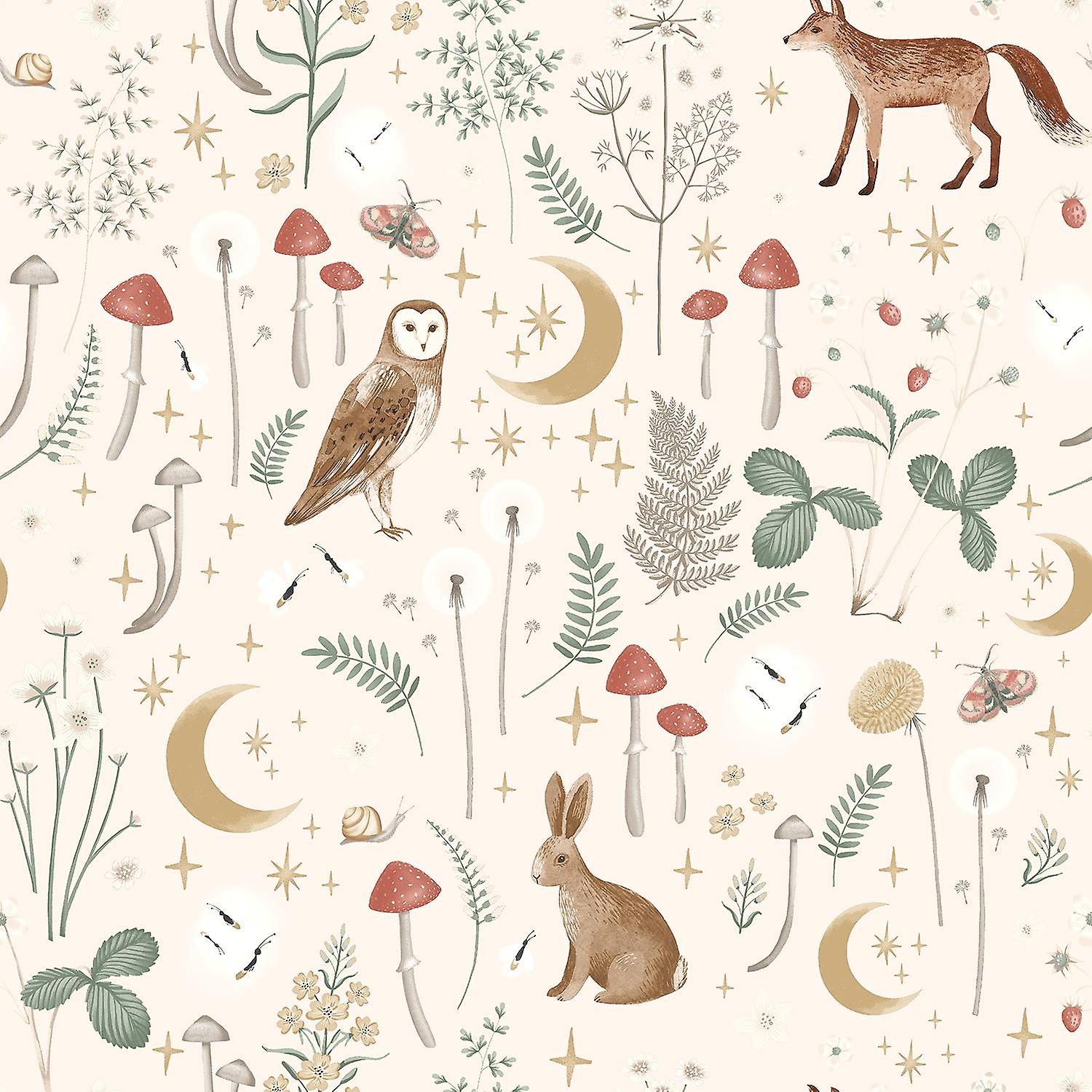 Catherine Lansfield Enchanted Twilight Natural Wallpaper