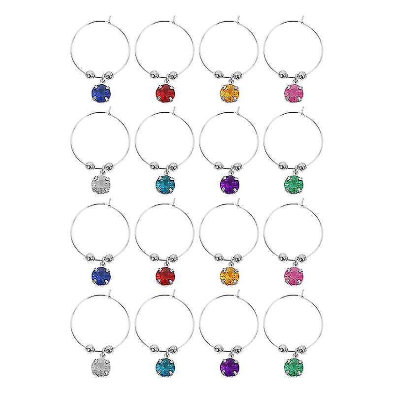 16pcs Diamond Wine Charms