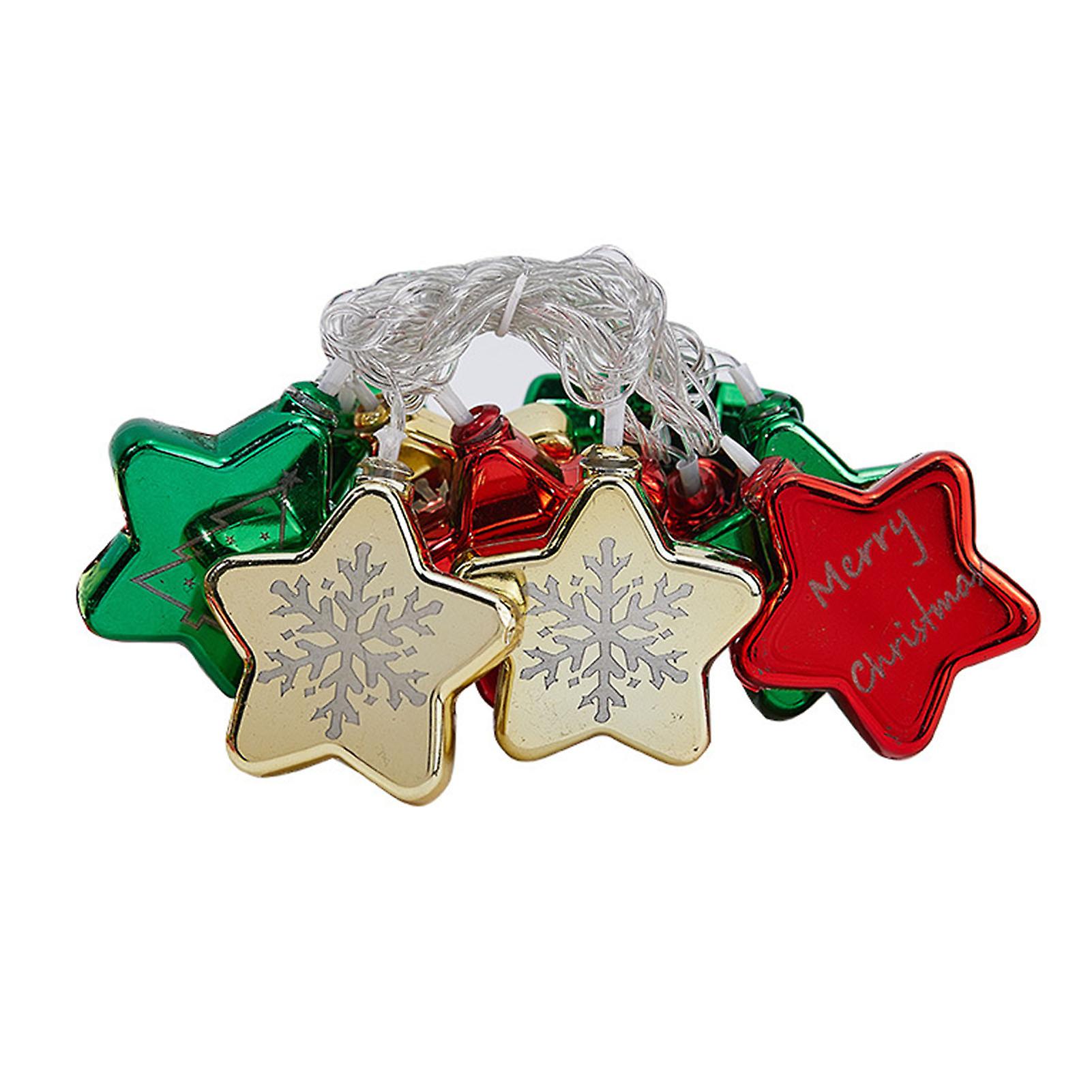 Christmas Decoration String Light Creative Plastic Battery Powered Star String Lights for Store Home Display Window 1.5m / 4.9ft 10 Lights