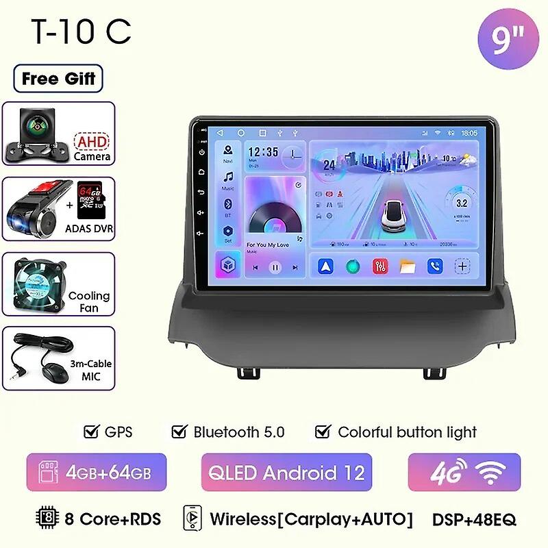 9" Car Radio For Ford Ecosport 2013 2014 2015 2016 2017 Android12 Wireless Carplay Multimidia Video Player Navigation Head Unit
