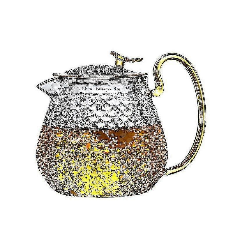High borosilicate glass teapot household high temperature resistance hammer pattern fu tea set