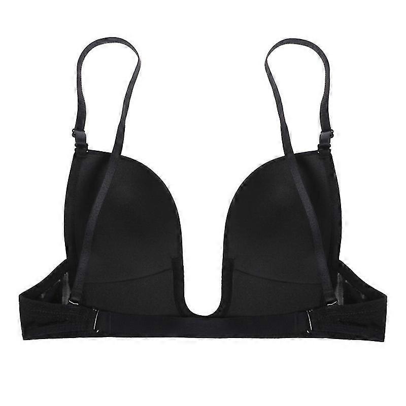 Women's Plunge Deep U Bra Push Up Multiway Seamless Low Cut Bra