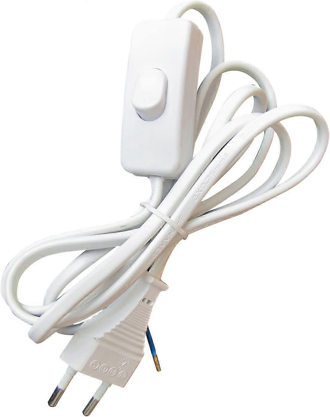 Power Cable with Electrical Plug/Switch White