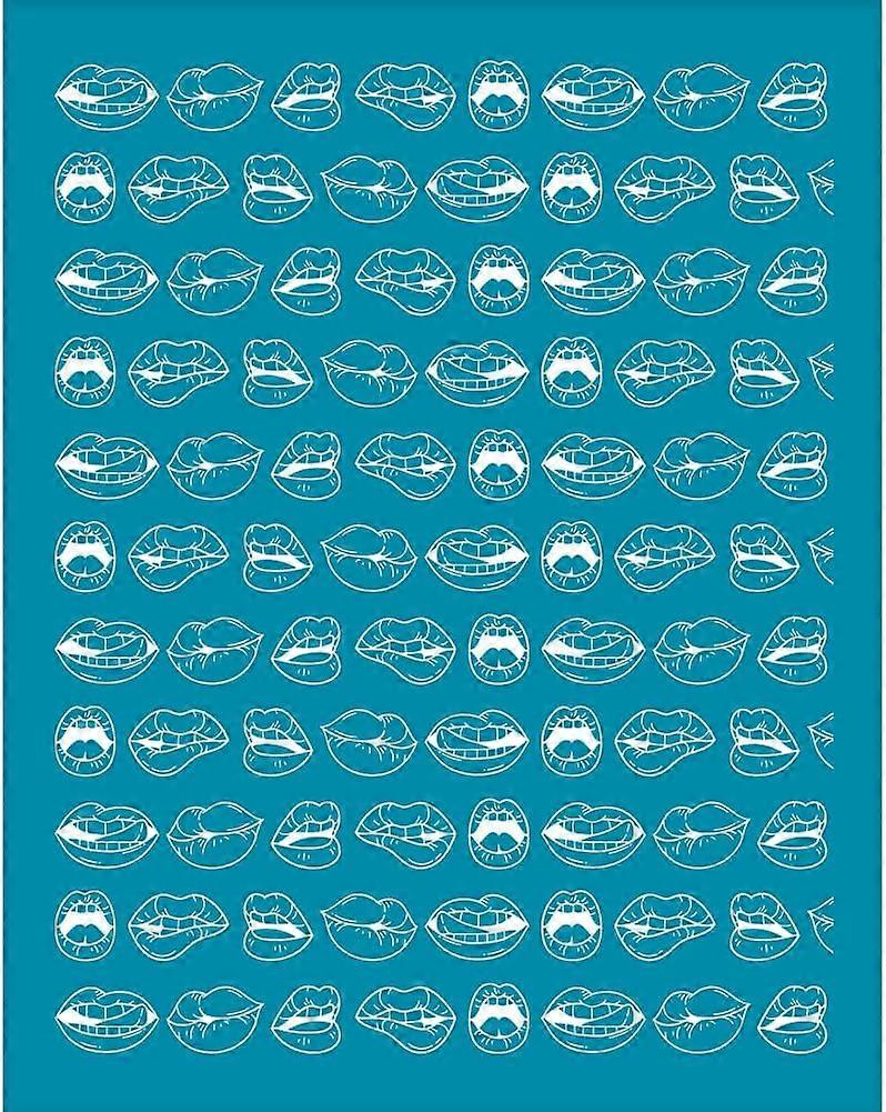 1pc Clay Stencil Lip Pattern Silk Screen Printing Stencils Facial Part Reusable Non-Adhesive Transfer Stencils