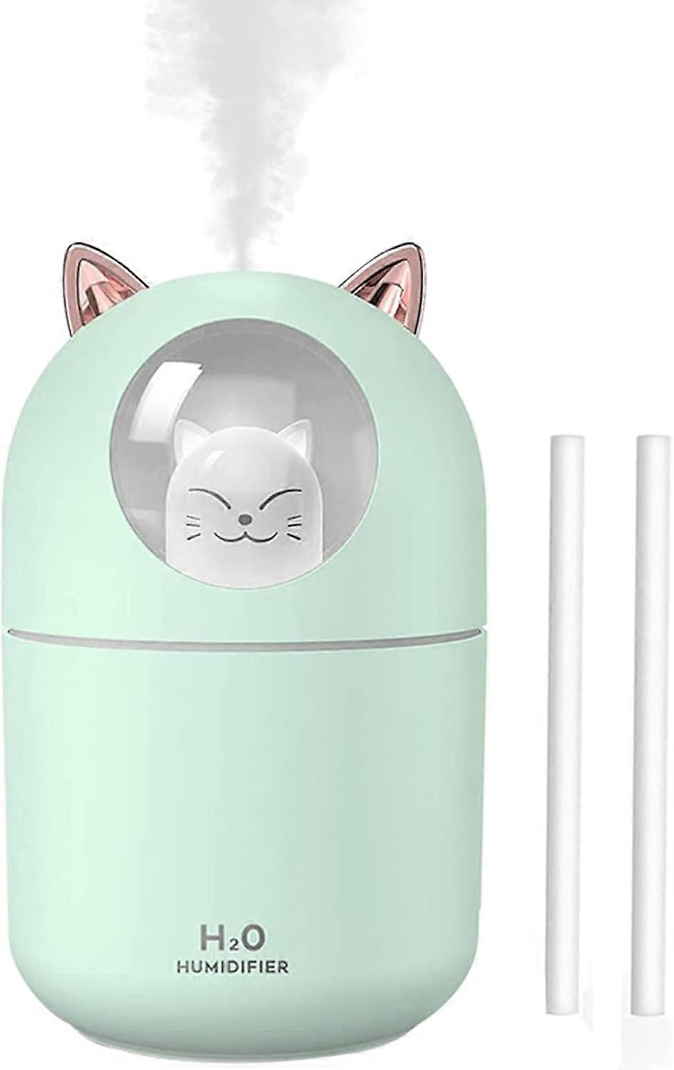 Luftbefeuchter Cool Mist Luftbefeuchter - Luftbefeuchter für Schlafzimmer 300 ml Mini Luftbefeuchter für Auto Schreibtisch Büro (Grün)