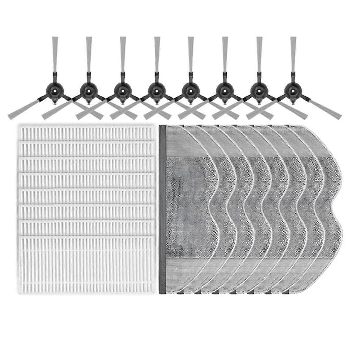 Accessory Set Compatible for Robot Vacuum E5 C108 Side Brush Mop Filter Replacements