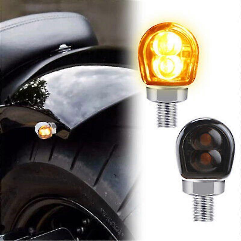 Exquisite 8mm Mini Led Motorcycle Turn Signal Indicator Blinker Lights Amber Flashing Light Flasher Universal For Cafe Racer Bobber 12v