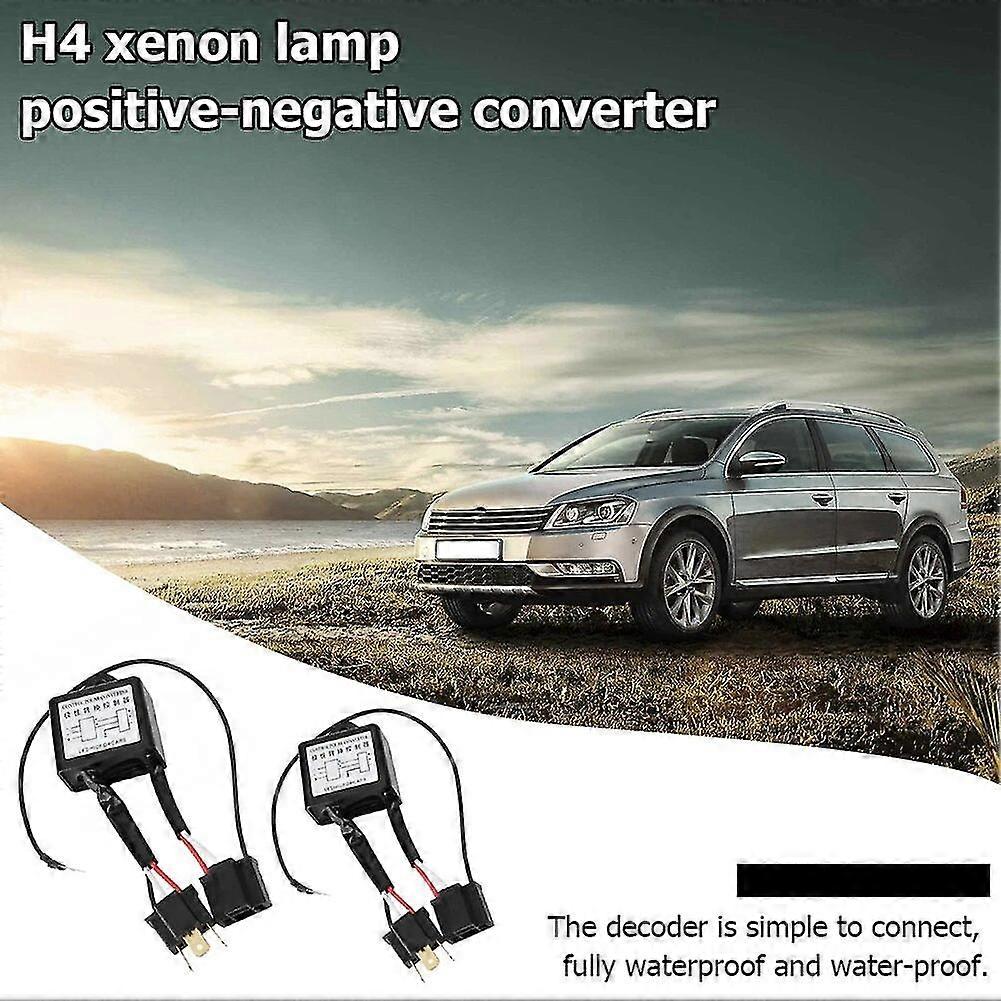 1 Pair Car Led Headlight Reversed Polarity Converter Plastic Reversed Polarity Converter Black Decoder For H4 Xenon Lamp