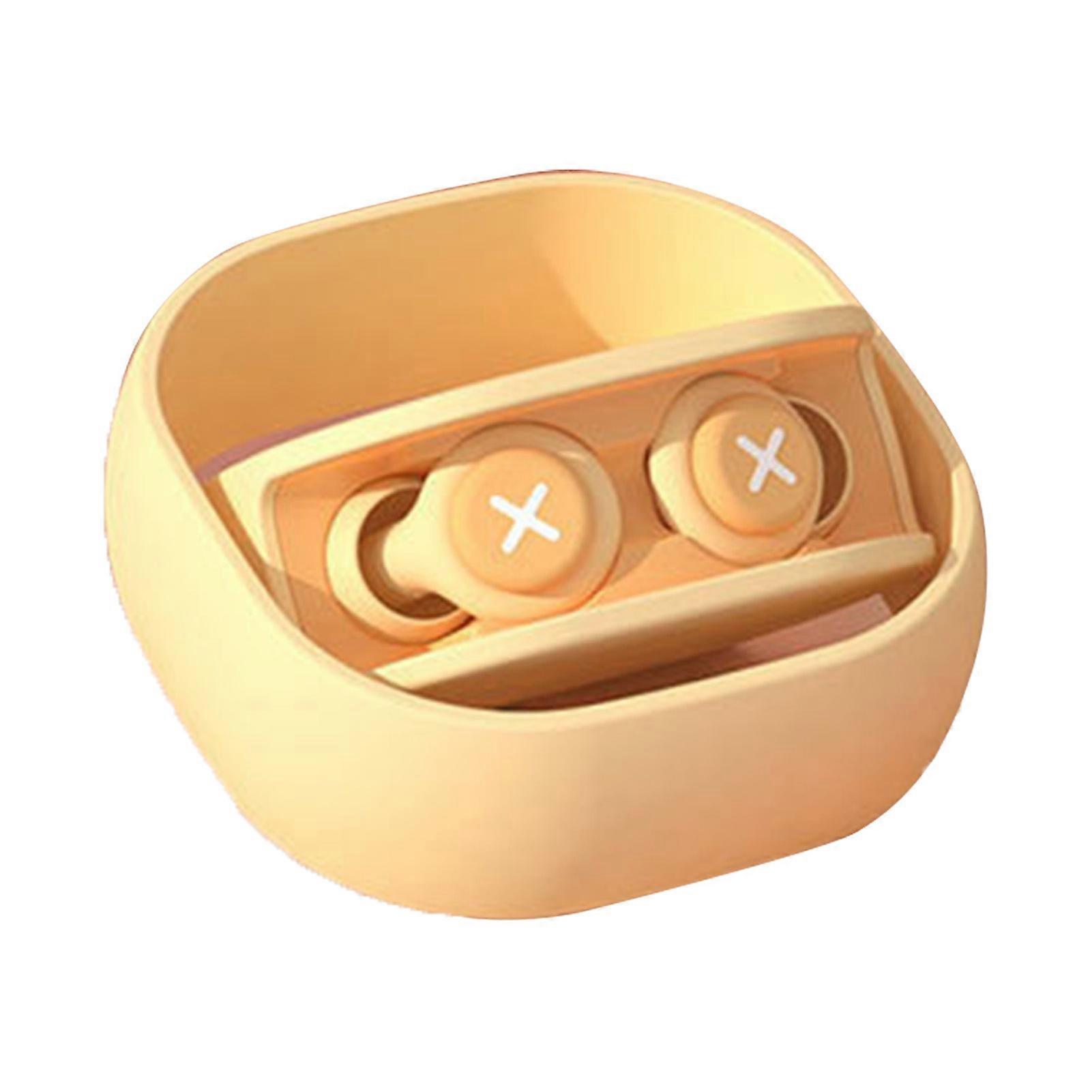 Noise Reduction Canceling Earplugs Silicone Reusable Sleeping Earplug With Storage Box Yellow