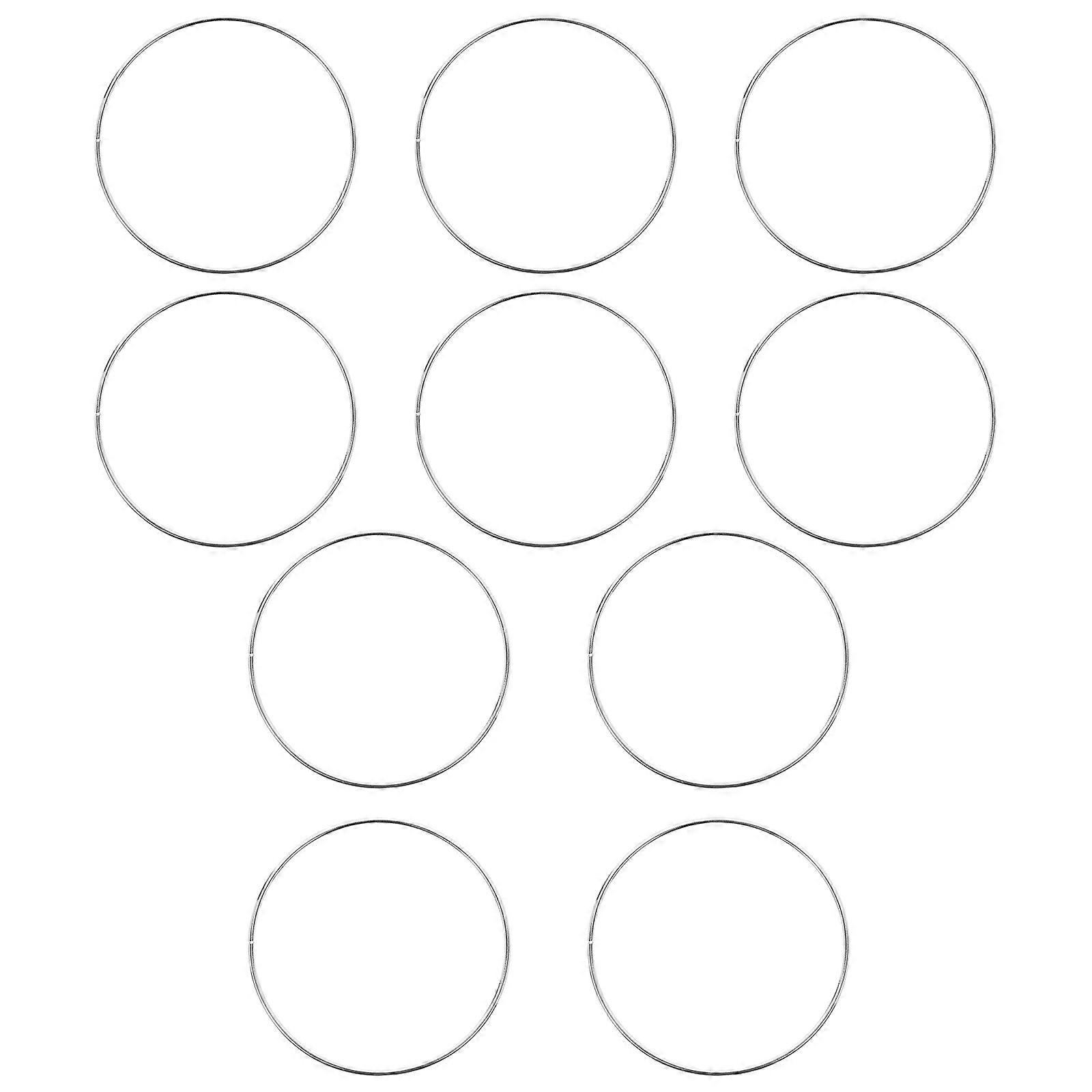 10 Pcs Simple Dreamcatcher Round Metal Ring Plating Ring Hand-made Dress Accessory for Woman Girl (10cm)