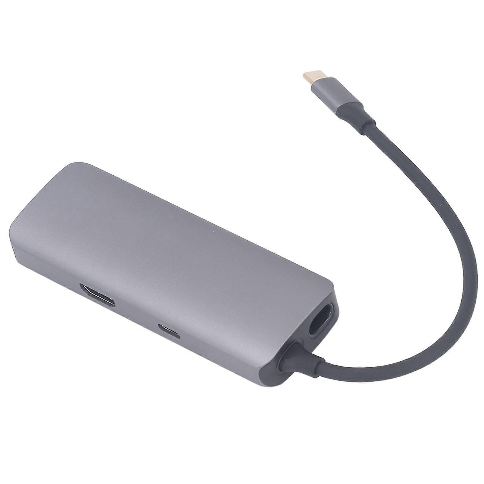 Type C Docking Station Aluminium Alloy Usb 3.0 Rj45 Multi Port Docking Station For Windows 6 In 1