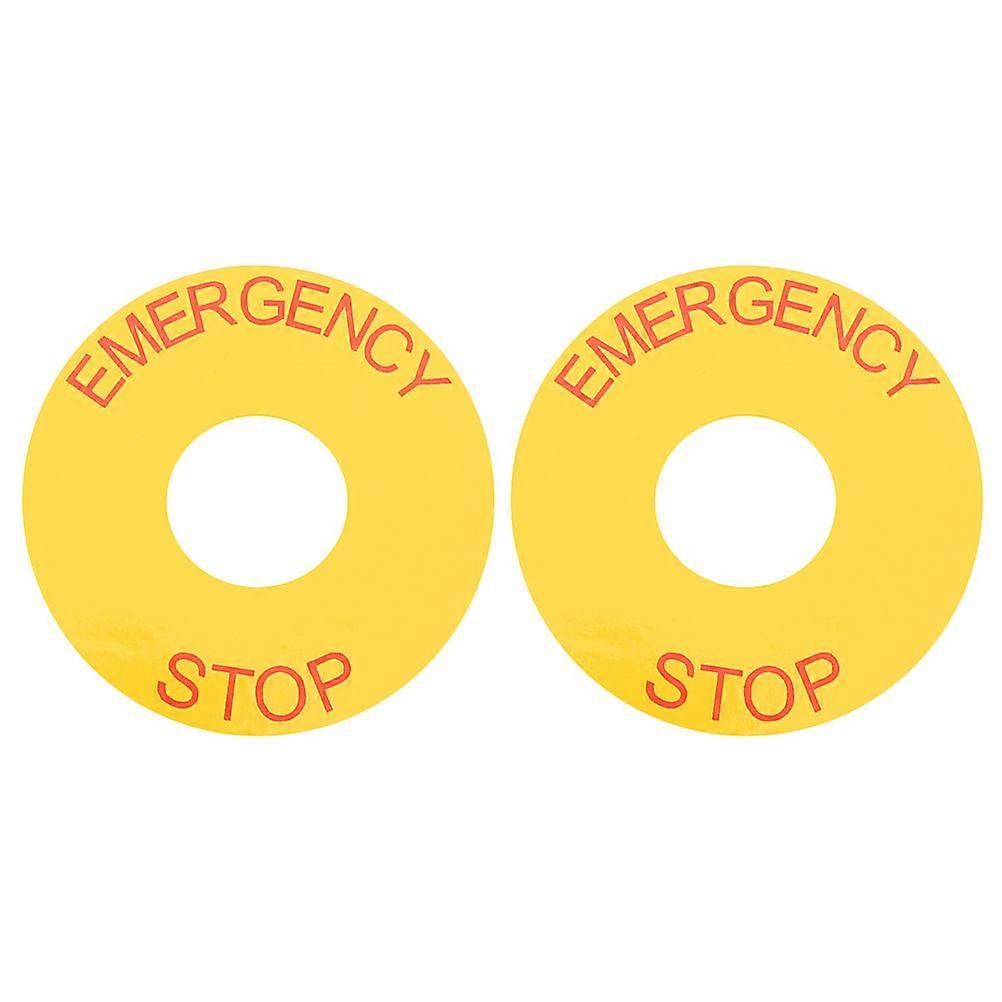 2pcs Emergency Stop Label Decal Sticker for Industrial Machinery Electrical Devices