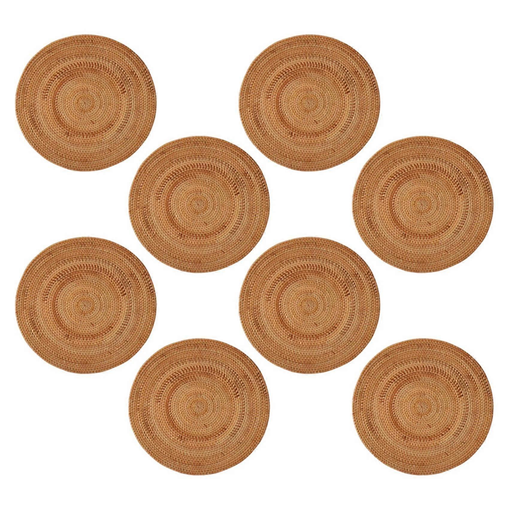 8x Rattan Woven Placemats,table Mats,non Slip Heat Resistant Place Mat,wicker Placemat,trivets For