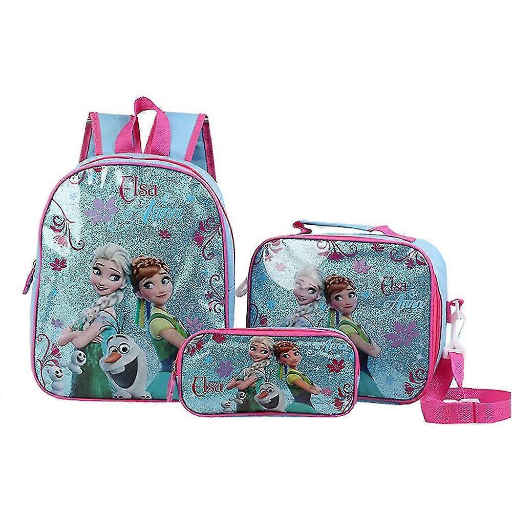 3pcs/set Cartoon Character Backpack With Pencil Case And Shoulder Bag For Kids Boys Girls Birthday Gifts, Frozen, Spider-man, Cars
