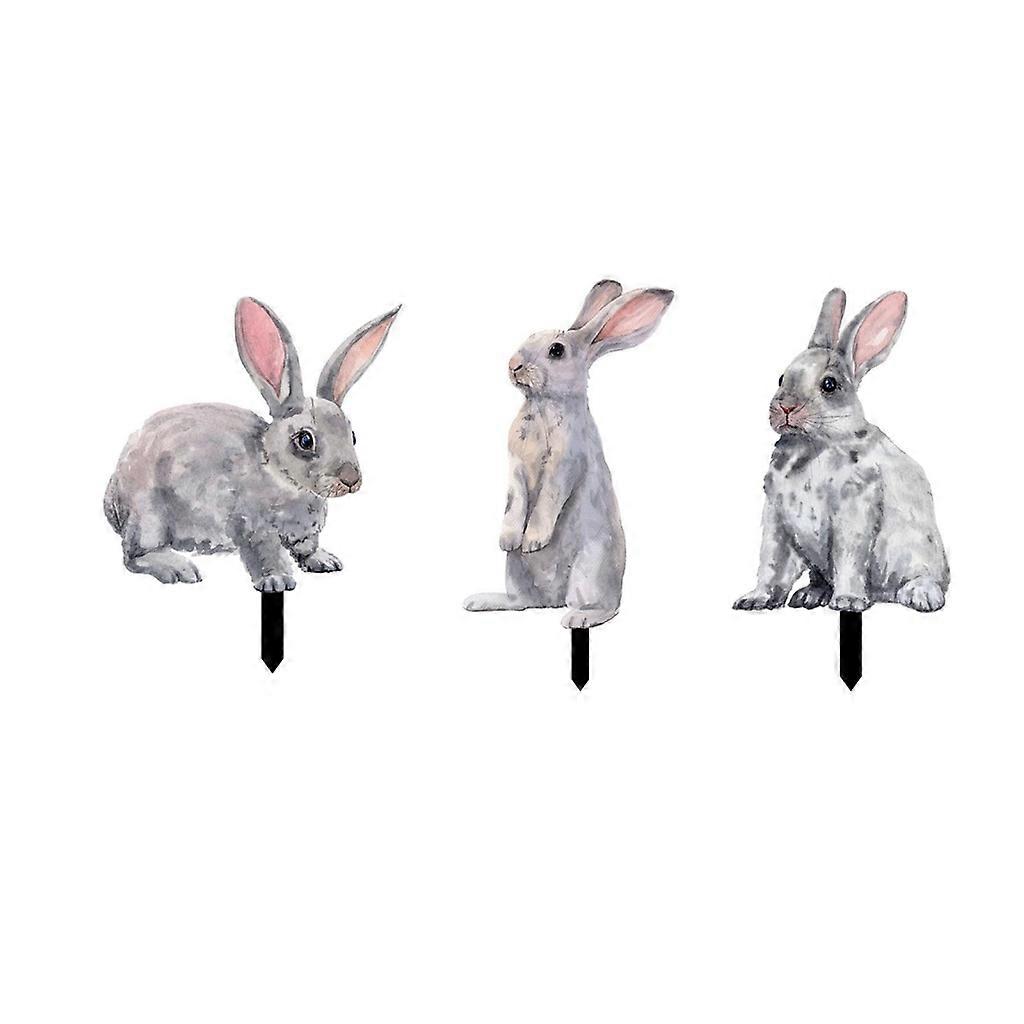  1/3pcs Easter Garden Stakes Acrylic Easter Rabbit Yard Sign Outdoor Silhouettes