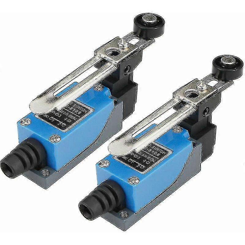 2pcs Me-8108 Momentary Limit Switch Travel Switch, Adjustable Roller Lever Arm Arduino Limit Switch Nc-no Cnc Mill Laser Plasma Router (2pcs, Me-8108