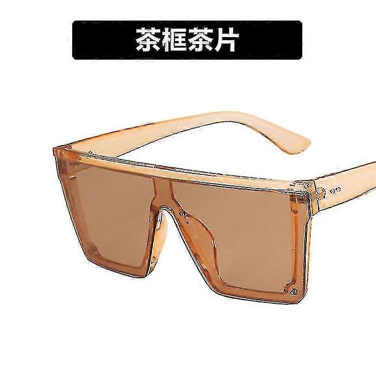 New Trend Large Frame One-piece Uv400 Sunglasses Street Shooting Male/female Sunglasses Retro