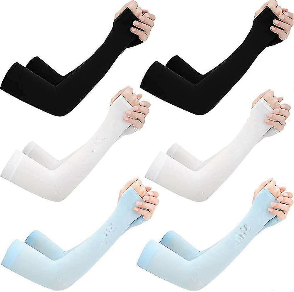 sunrain 6 pairs uv sun protection cooling arm sleeves - upf 50 arm cover compatible with m