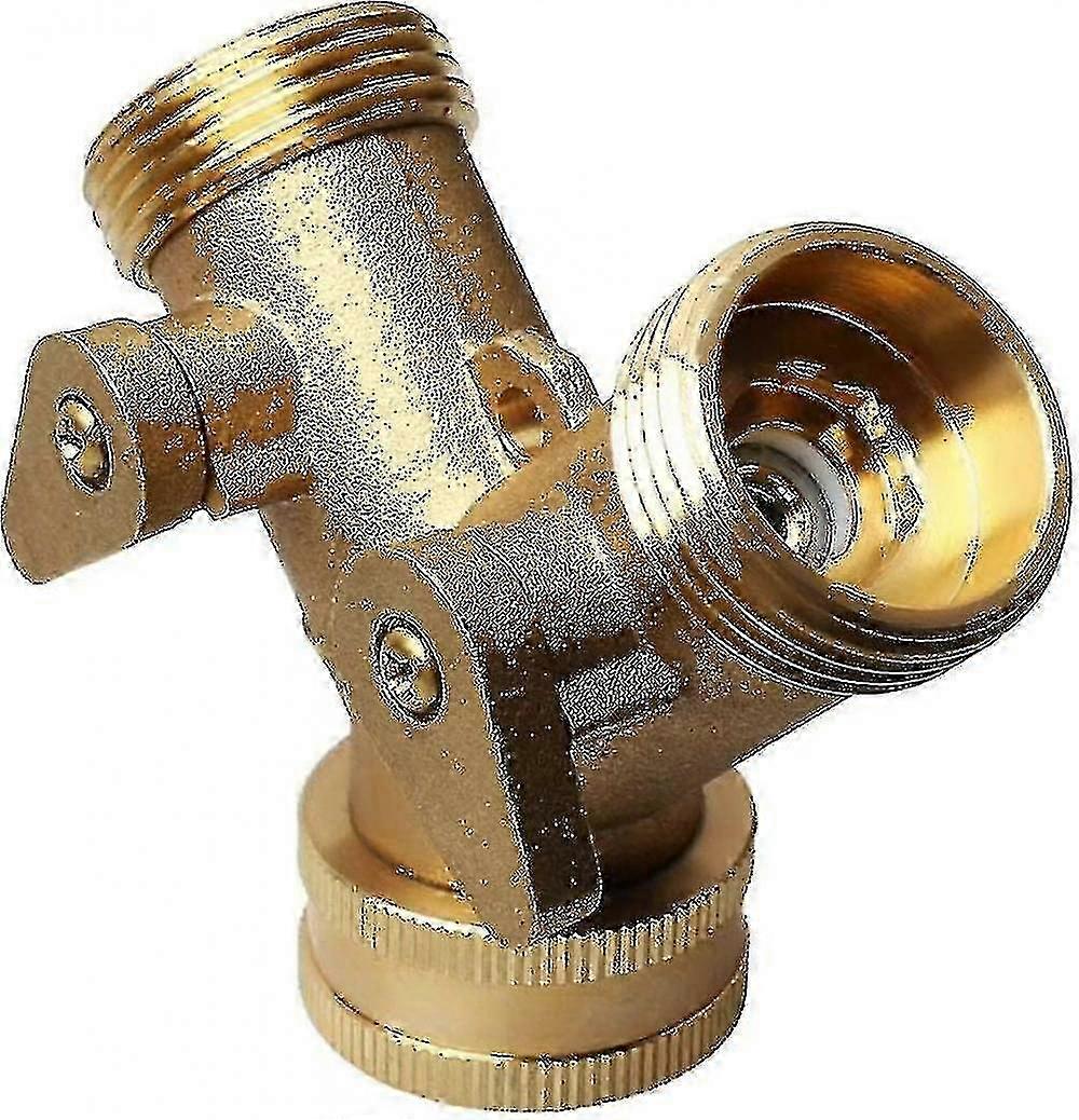 Double Washing Machine Faucet, 2 Way Y-shape Hose Dispenser 3/4 Inch Brass Hose Connector With Adjus