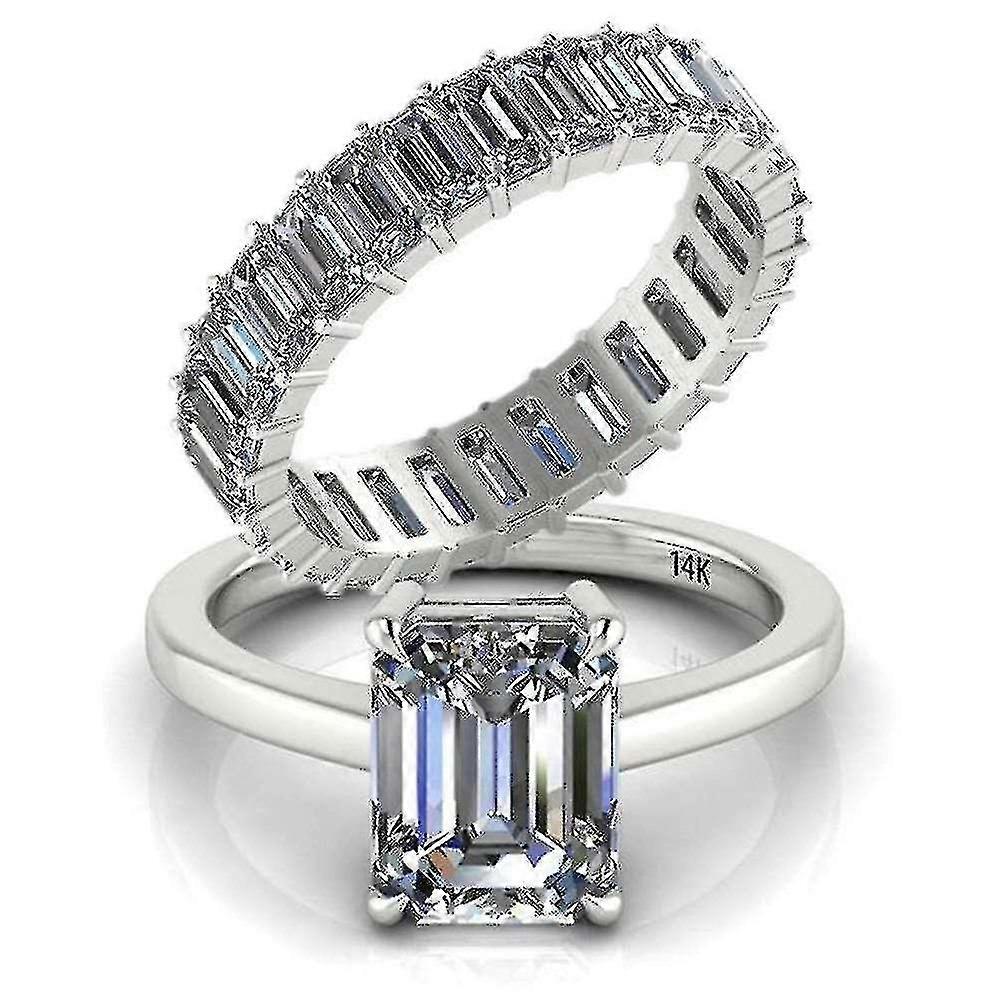 Silver Plated Solitaire Cube Zircon Set Ring - Creative Personality Single Diamond Square Zircon Set Ring