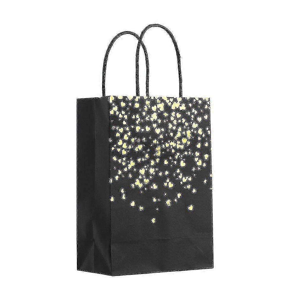 5pcs Kraft Paper Bags With Handle Pouch Carry Paper Bag Cookie Wedding Birthday
