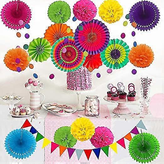 Party Decoration Accessories, 20 Pieces Multi-colored Paper Pumpkins Fl
