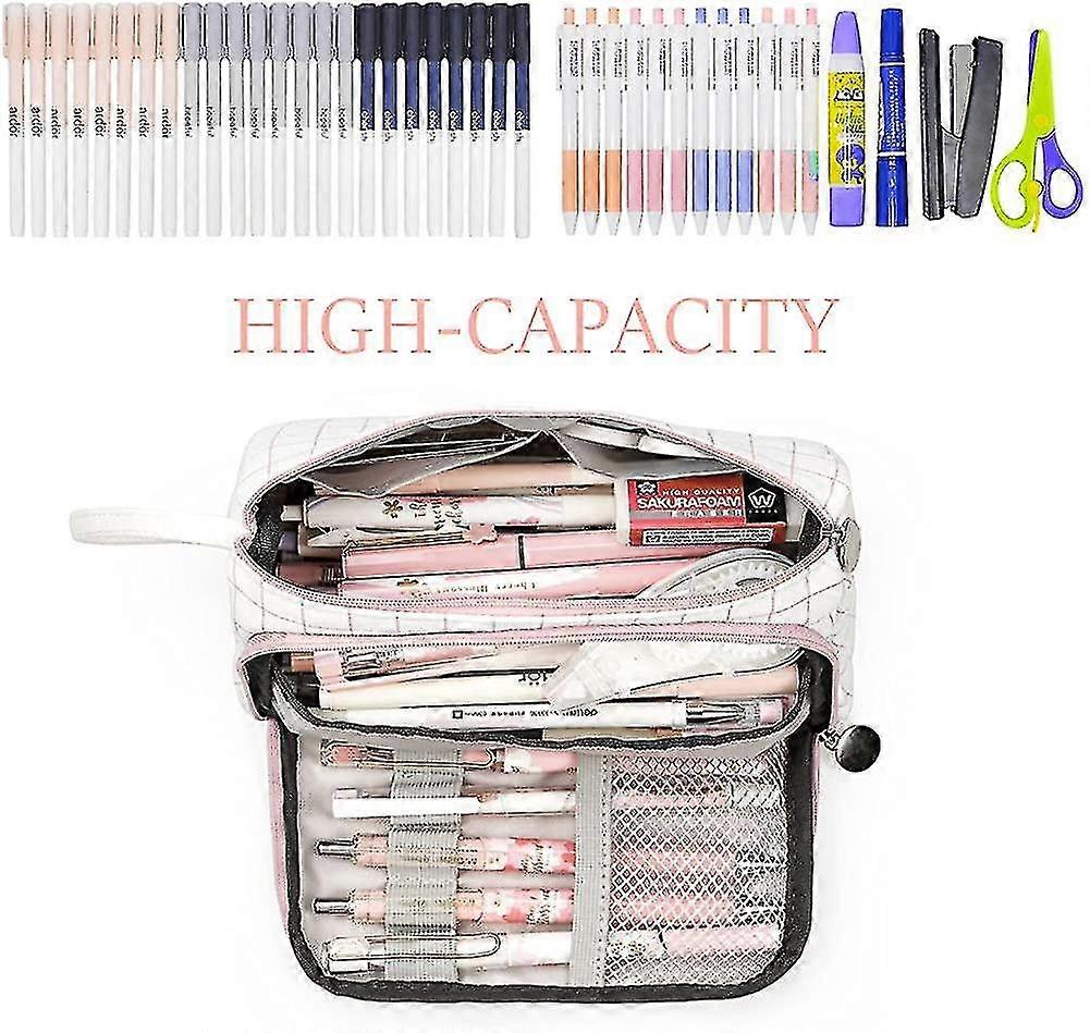 Pencil Pouch. Big Capacity Pencil Pen Case With Handle. Canvas Bag Stationery Box For Stud