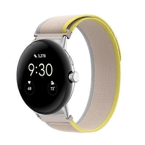 For Google Pixel Watch Loop Silver Connector Nylon Watch Band