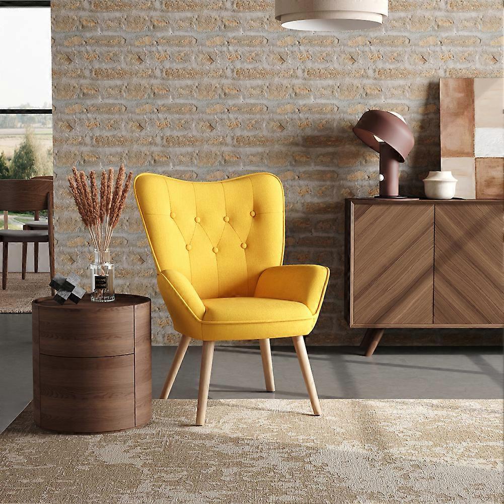 Armchair Linen Upholstered Wingback Chair
