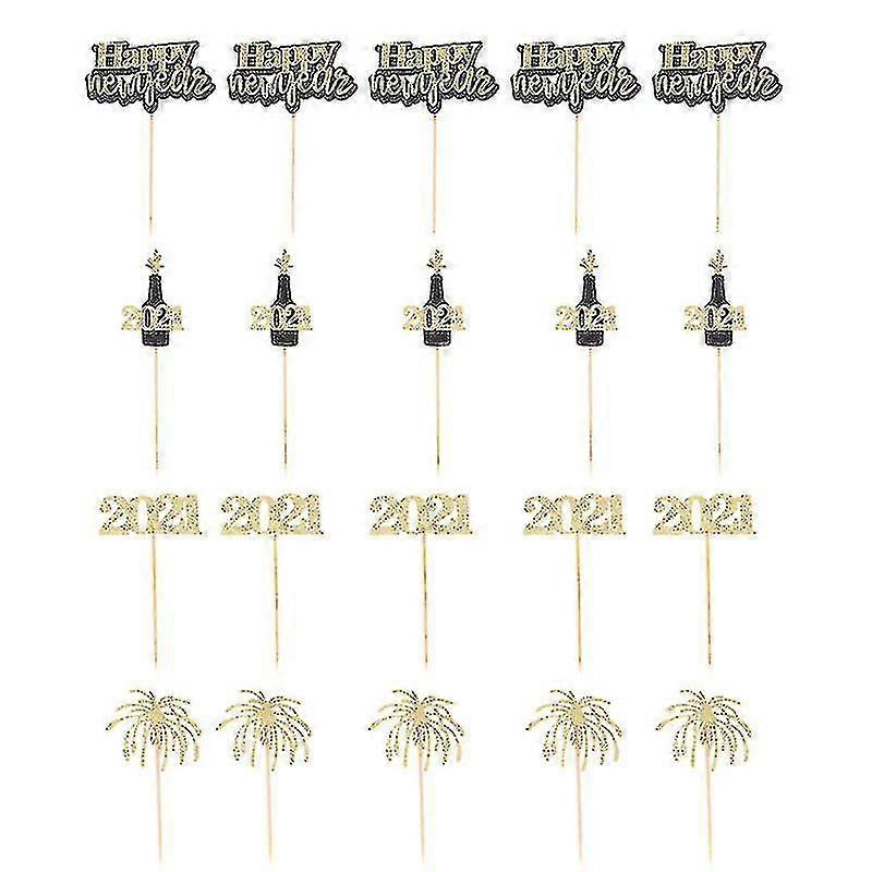40pcs Happy New Year Cake Decor