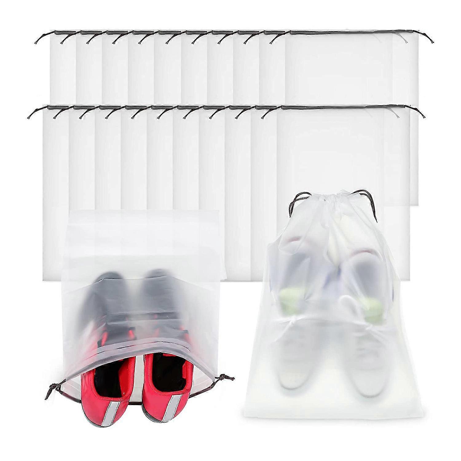 50 Pieces Translucent Shoes Bags For Travel Storage Packing Large Clear Drawstring Bags Portable Sh