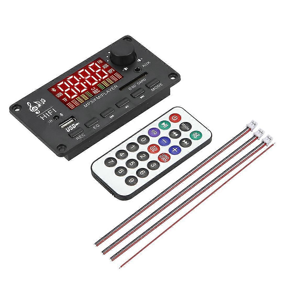 Mp3 Bluetooth Wma Wav Decoder Board 12v Wireless Audio Module Color Screen Aux Usb Auto Accessories