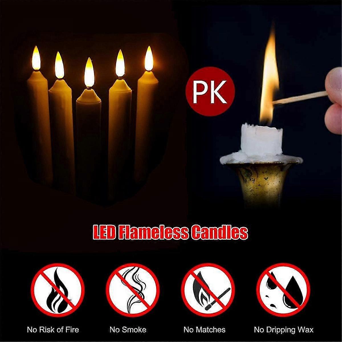 Simulation Tears Electronic Candle LED Light 12PCS/Box Yellow Flash 2.0x15.5cm Multifunctional Candle Lights