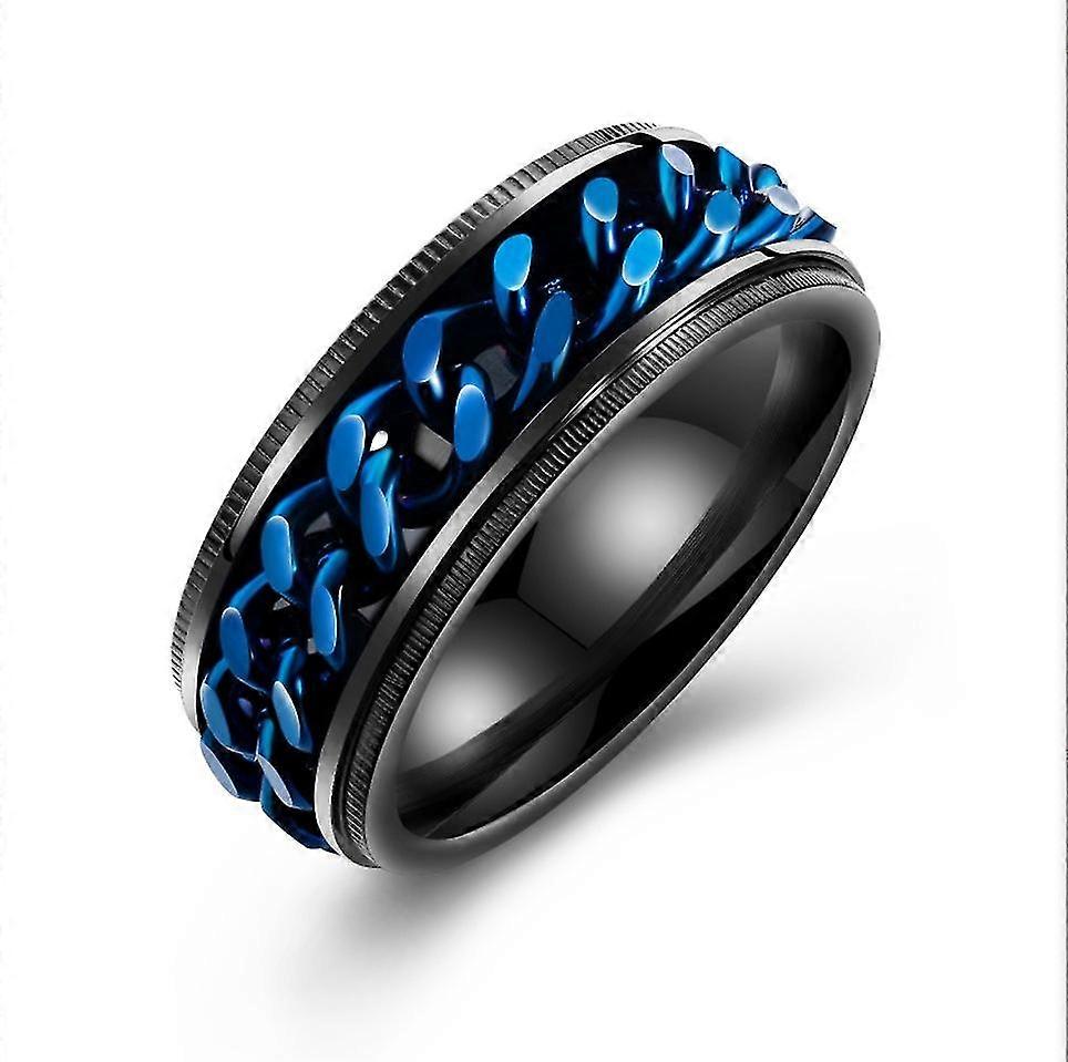 Blue Chain Turnable Ring