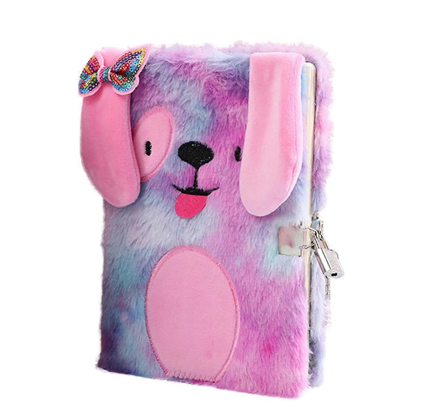 Diary For Girls With Lock And Keys, Plush Dog Secret Diary A Gift Set For Kids