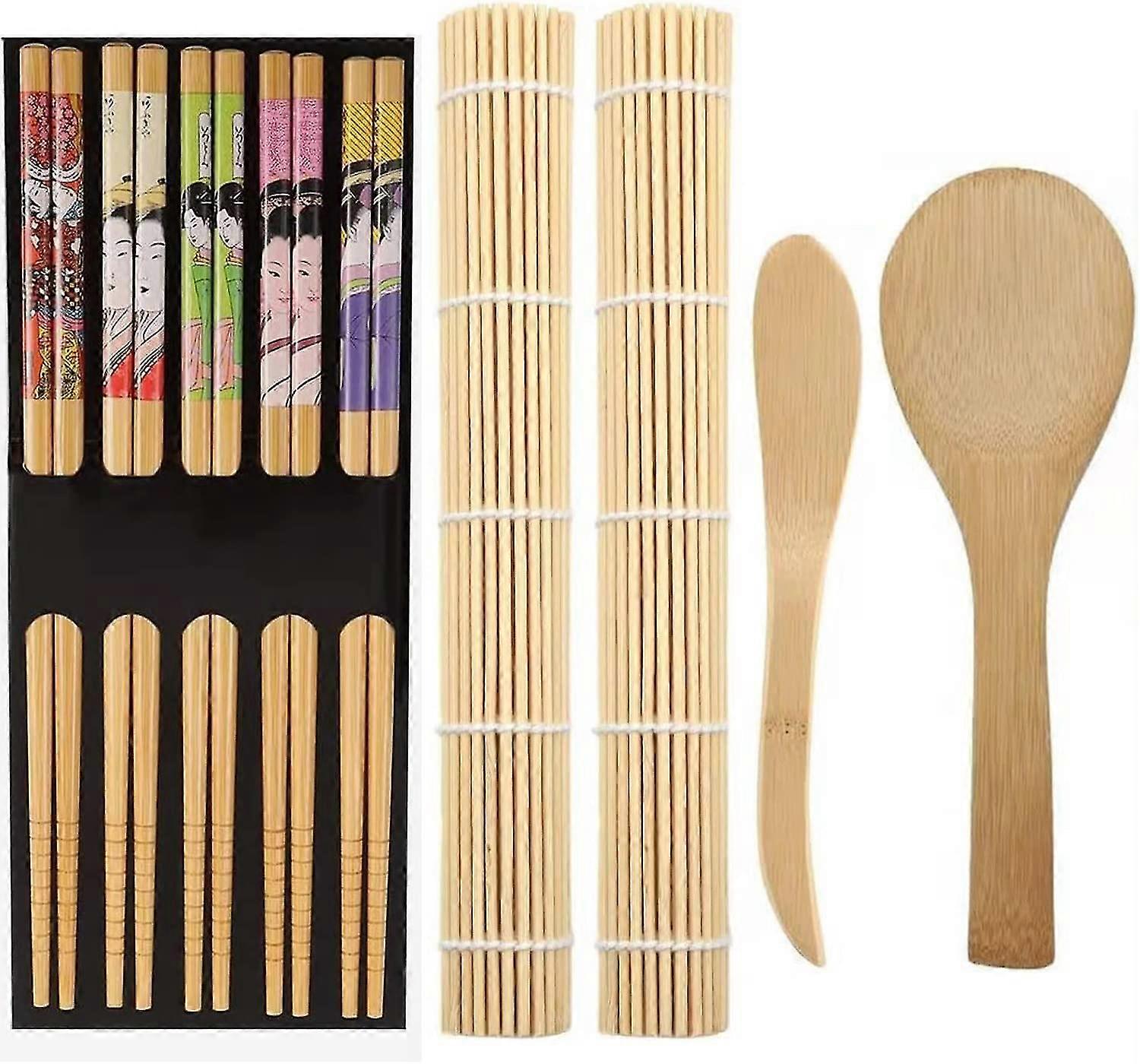 Sushi Kit,acsergery 9 Piece Bamboo Sushi Making Kit