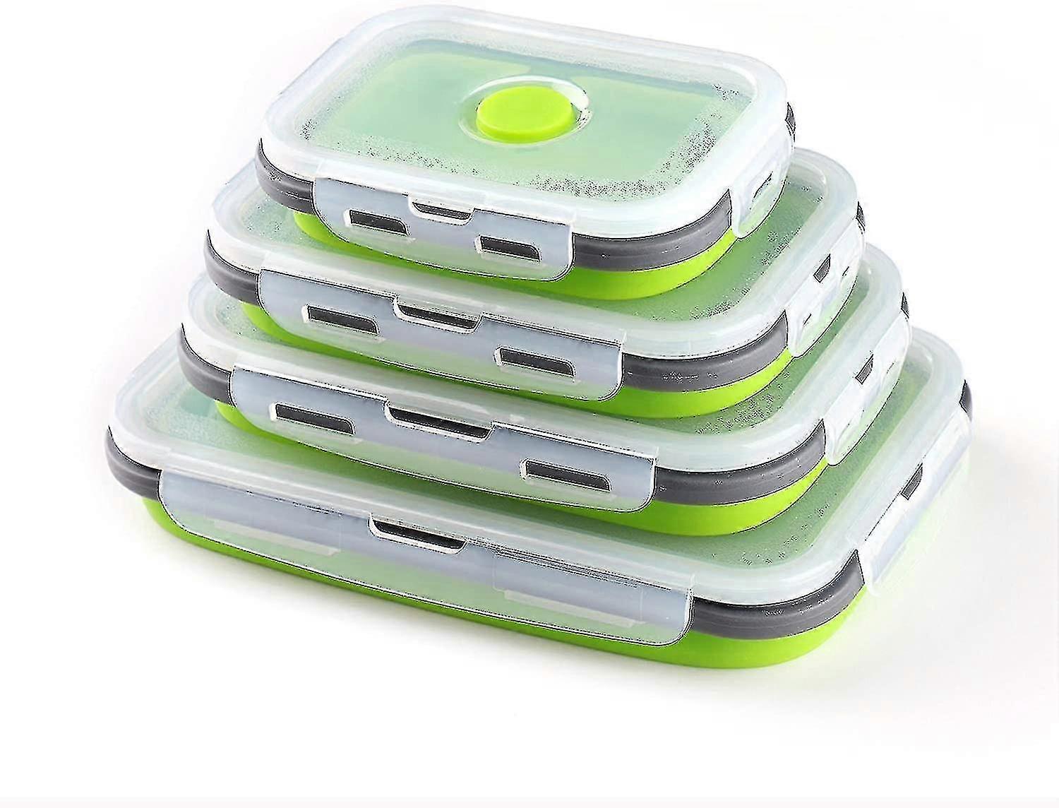 Silicone Foldable Food Storage Containers, 4 Pieces, Foldable