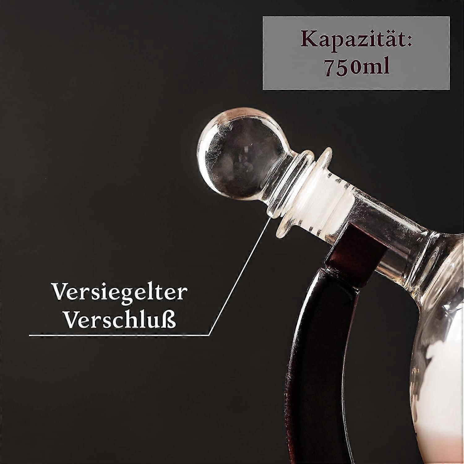 Whiskey Decanter Bar Set With Glasses Wooden Stand Gifts For Men