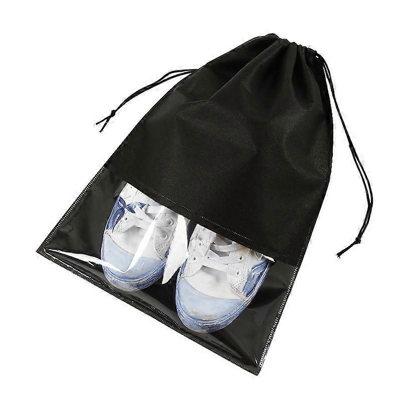 Non-woven storage bag, drawstring bag non-woven drawstring pockets 10 pieces black