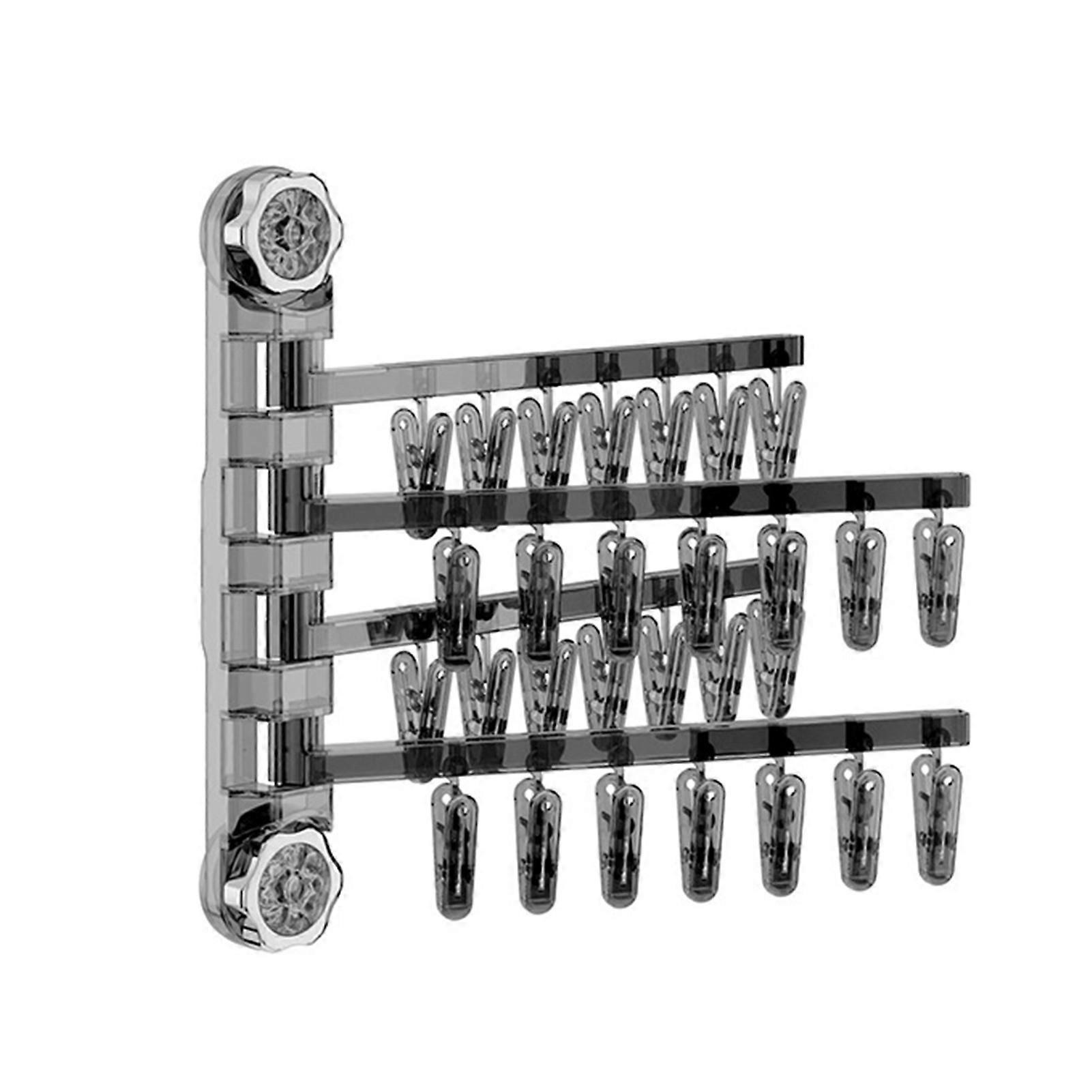 Folding Clothes Hanger Sock Organizer with Suction Cup 180-Degree Rotatable Easy Installation Strong Load Capacity Ties Underwear Hanger Clip