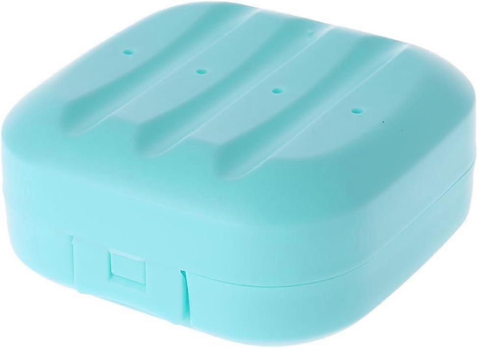 1pc Portable Drain Soap Box Leakproof Soap Box with Seal Cap - Small - Blue