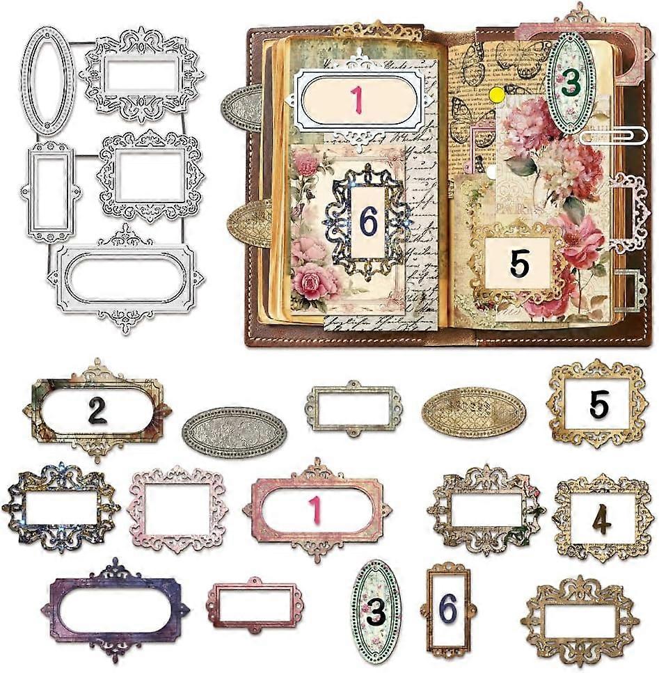 5Pcs/Set Carbon Steel Die Cuts Number Tags Label Frame Cutting Cutting Dies Stencils for DIY Scrapbooking Photo Album Decorative Embossing Number Tag