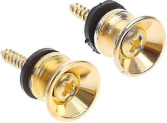 Guitar Strap Buttons Pair For Stratocaster Or Telecaster - Gold