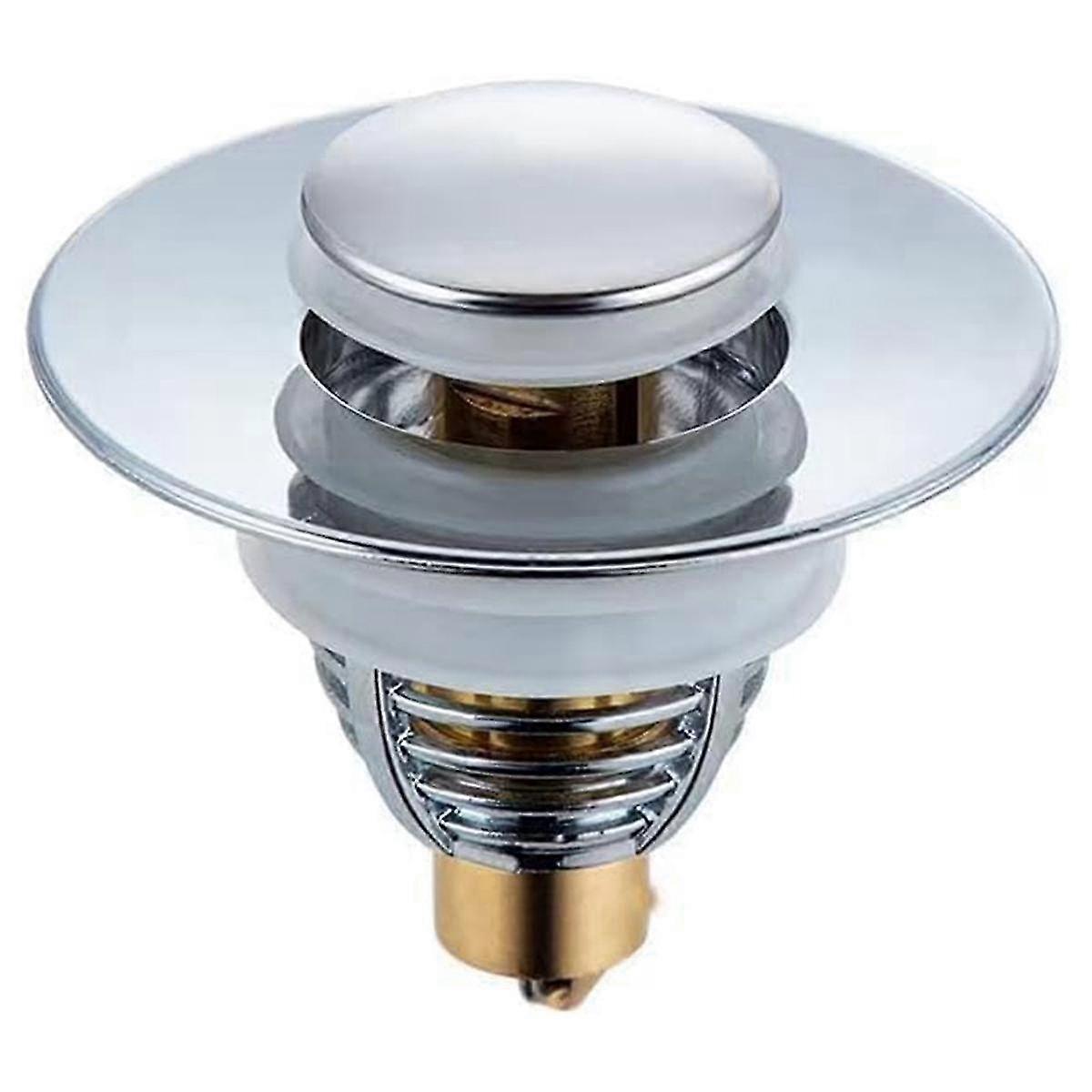 Tub Drain Stainless Steel Sink Cover, Pop-Up Universal Odor Resistant Sink Drain with Silicone Gask